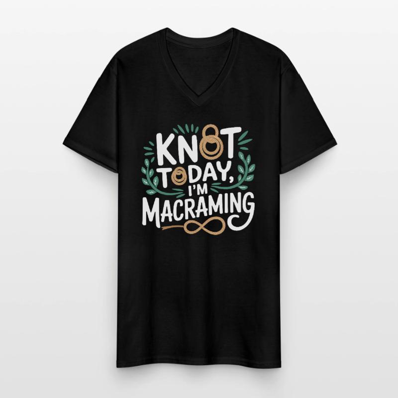 Funny macrame quote for boho macrame lovers Men's V-Neck T-Shirt