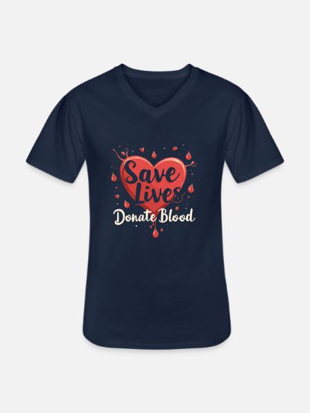 Blood and plasma donation - Men's V-Neck T-Shirt - navy