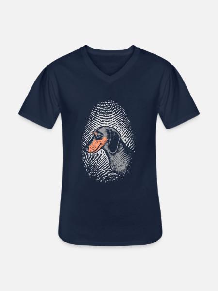 Teckel Empreinte digitale Teckel créatif - T-shirt col V Homme - marine