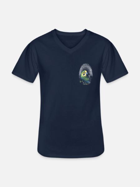Perruche empreinte digitale Perruche créative - T-shirt col V Homme - marine
