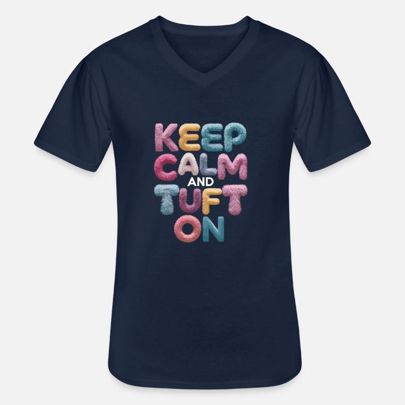 Diy-teppich Lustiger Teppich Tufting - Männer-T-Shirt mit V-Ausschnitt - Navy