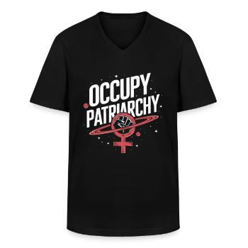 Occupy Patriarchy Feminist Empowerment - Men's V-Neck T-Shirt - black - Front - AI Model Male 178 dark (178cm)