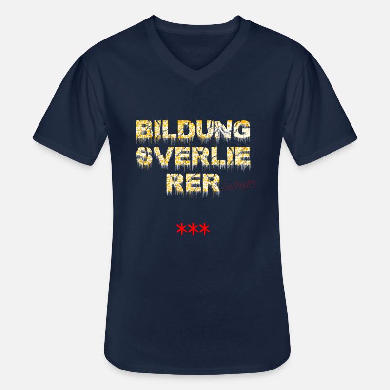 bildungsverlierer/in/endes - Männer-T-Shirt mit V-Ausschnitt - Navy