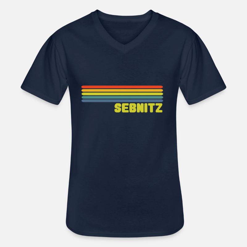 Sebnitz - Männer-T-Shirt mit V-Ausschnitt - Navy