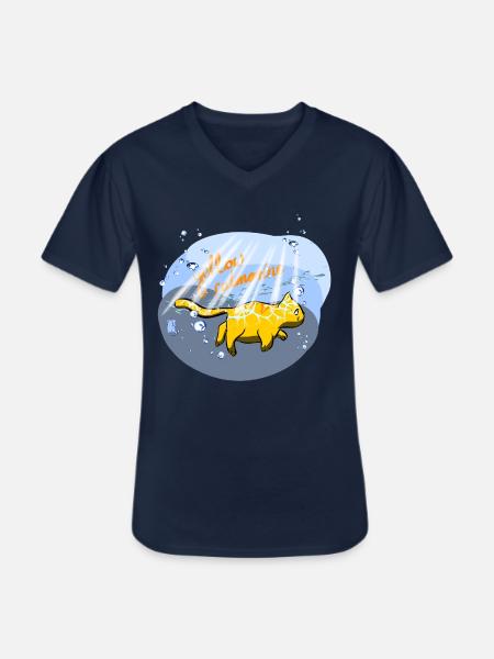 Yellow Catmarine - Männer-T-Shirt mit V-Ausschnitt - Navy