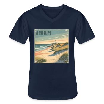 Amrum Nordsee Strand - Männer-T-Shirt mit V-Ausschnitt - Navy - Vorne - AI Model Male 178 dark (178cm)