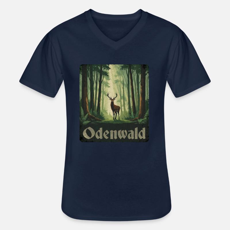Odenwald - Männer-T-Shirt mit V-Ausschnitt - Navy