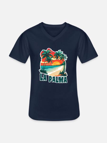 La Palma Canary Islands - Men's V-Neck T-Shirt - navy