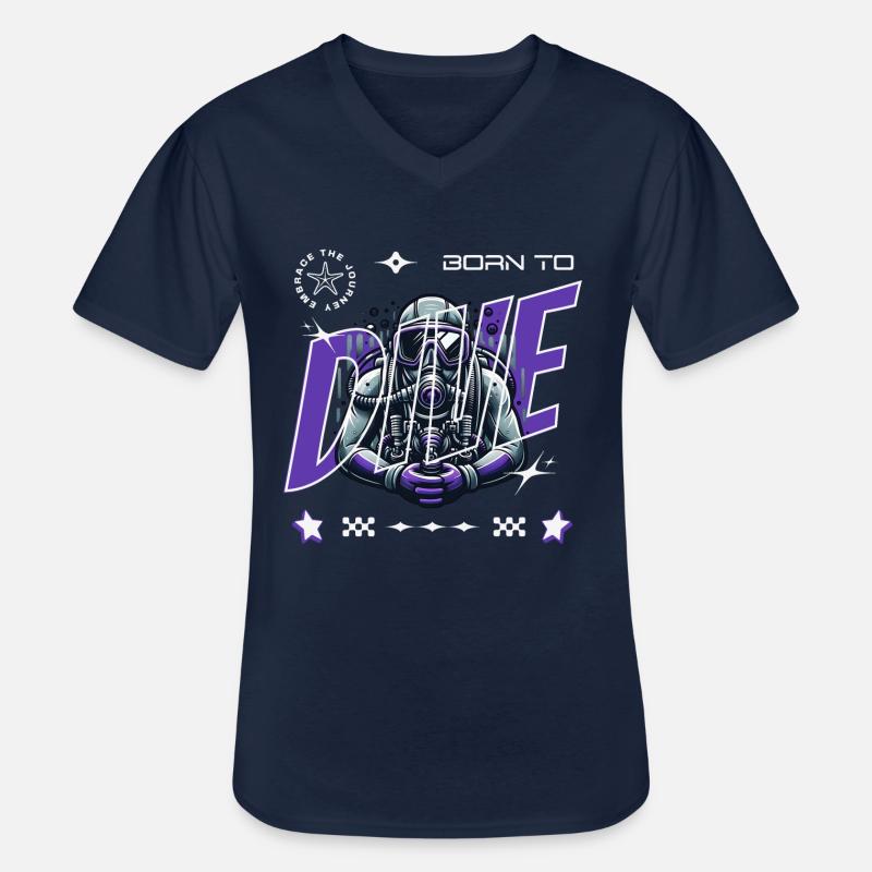 Born to Dive - Männer-T-Shirt mit V-Ausschnitt - Navy
