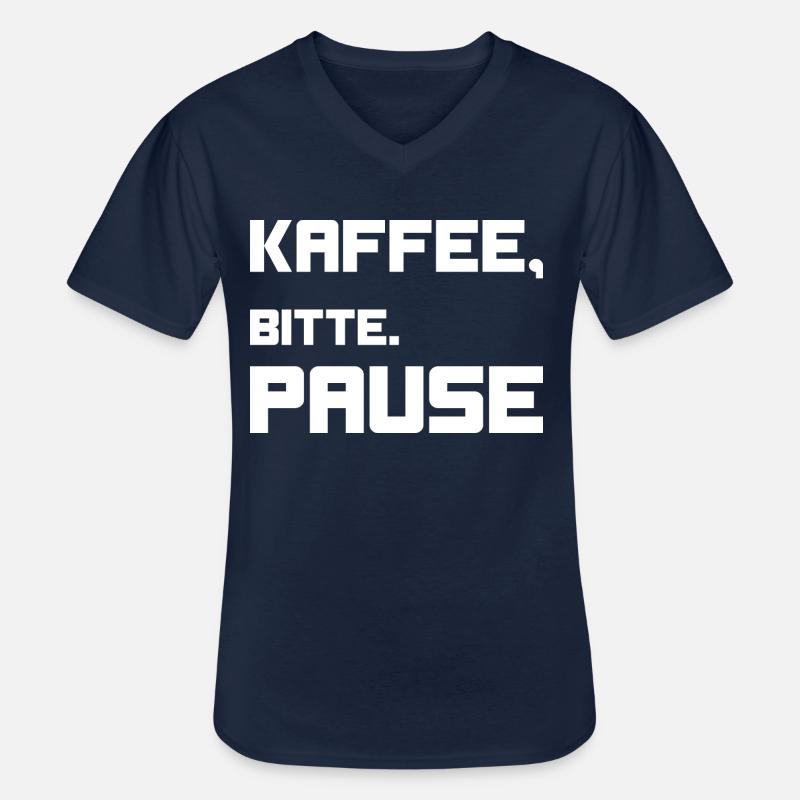 Kaffee, bitte. Pause! - Männer-T-Shirt mit V-Ausschnitt - Navy