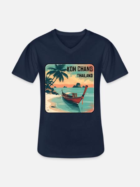Koh Chang - Männer-T-Shirt mit V-Ausschnitt - Navy