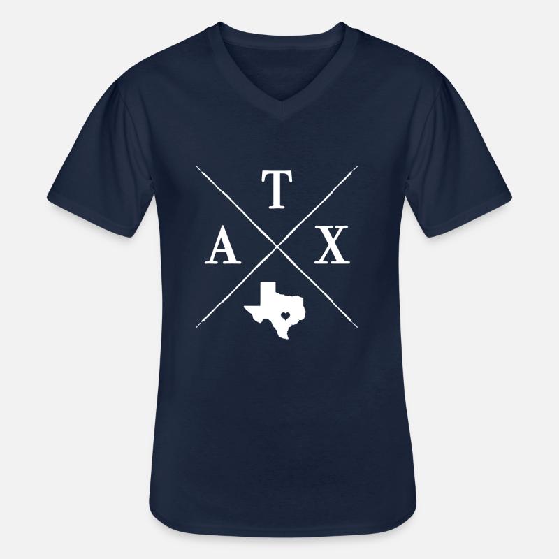 Austin Texas - Männer-T-Shirt mit V-Ausschnitt - Navy