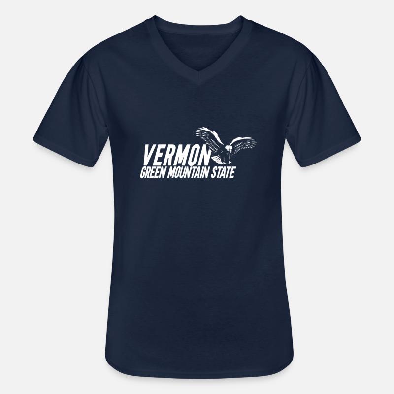 Vermont - Männer-T-Shirt mit V-Ausschnitt - Navy