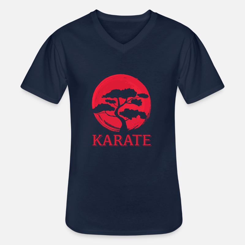 Karate - Männer-T-Shirt mit V-Ausschnitt - Navy
