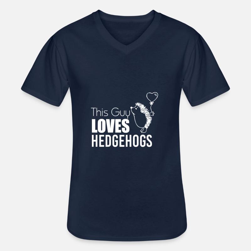 Igel Hedgehogs - Männer-T-Shirt mit V-Ausschnitt - Navy
