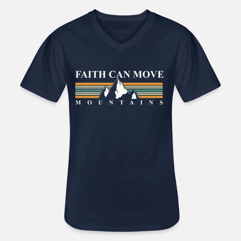 Der Glaube kann Berge versetzen - Männer-T-Shirt mit V-Ausschnitt - Navy