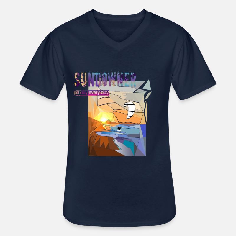 Sundowner Kitesurfer - Männer-T-Shirt mit V-Ausschnitt - Navy