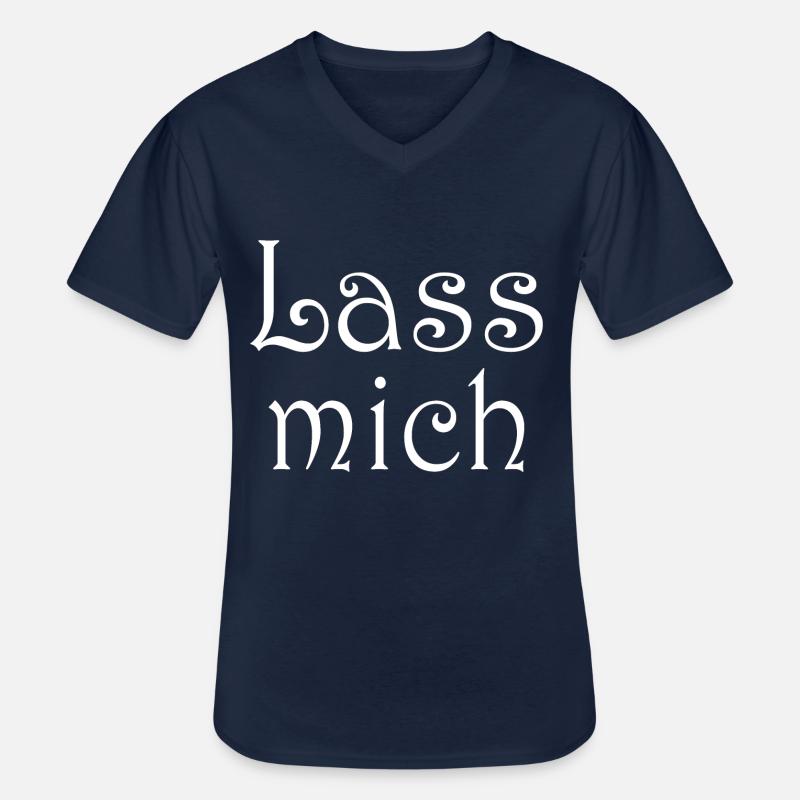 Lass mich - Männer-T-Shirt mit V-Ausschnitt - Navy