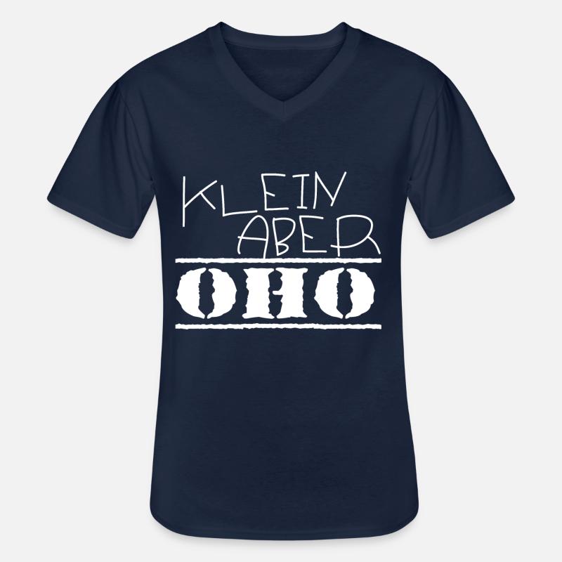 klein aber oho weis - Männer-T-Shirt mit V-Ausschnitt - Navy