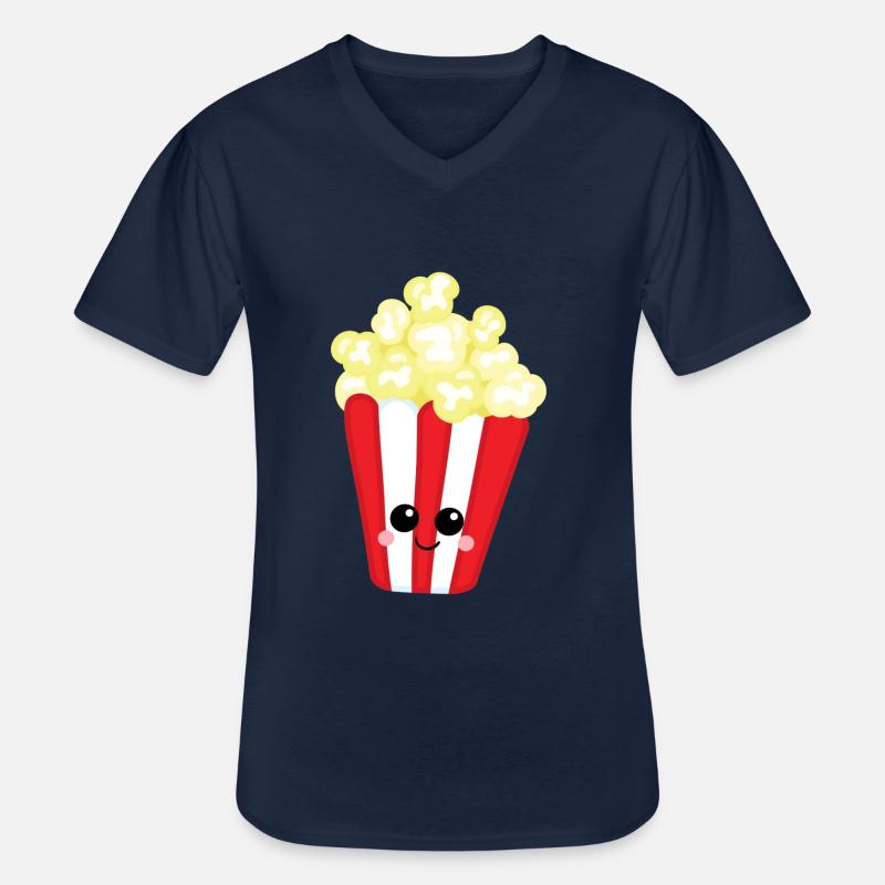 Popcorn - Männer-T-Shirt mit V-Ausschnitt - Navy