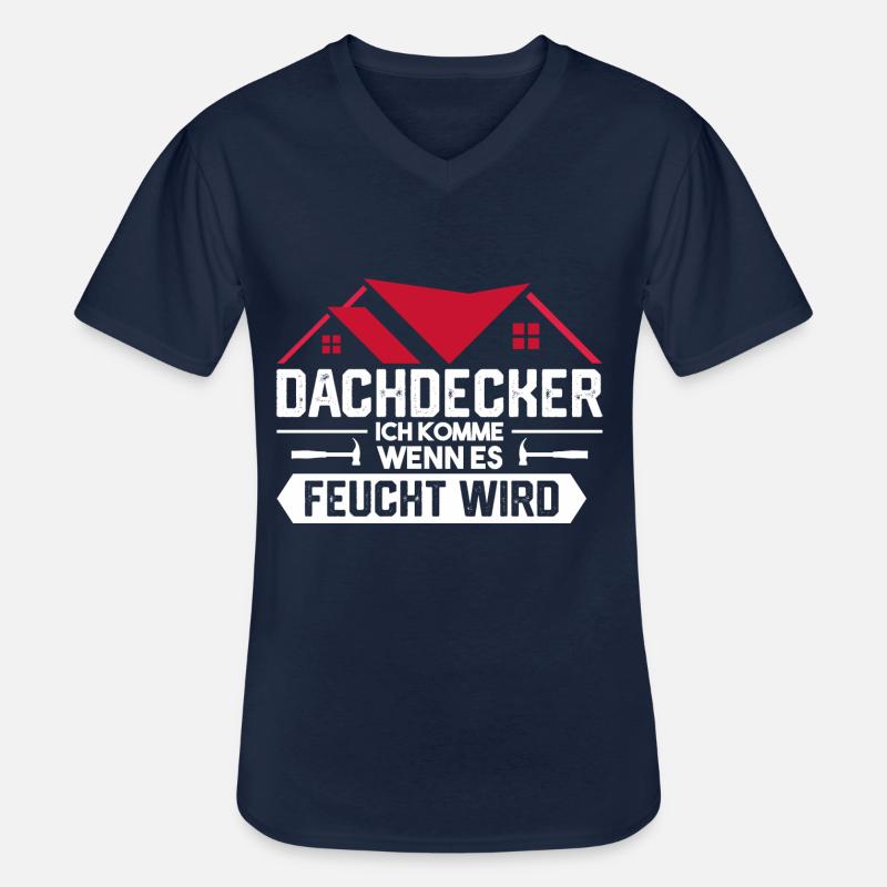 Dachdecker Handwerker Lustig - Männer-T-Shirt mit V-Ausschnitt - Navy