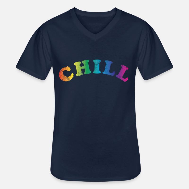 Chill chillen - Männer-T-Shirt mit V-Ausschnitt - Navy