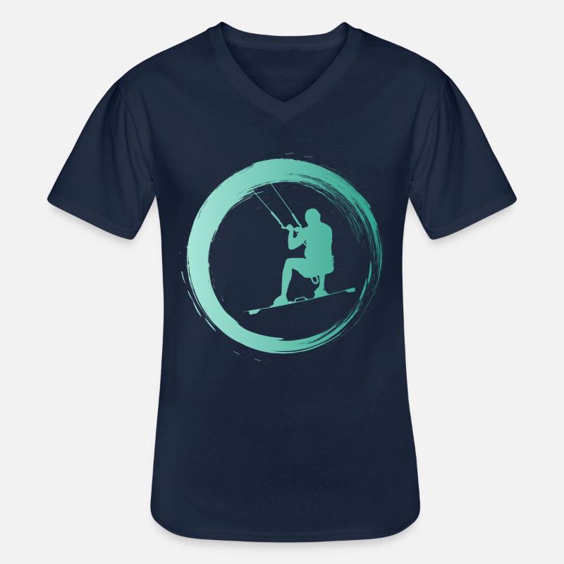 Sporty Hobby Leidenschaft Kiteboard - Männer-T-Shirt mit V-Ausschnitt - Navy