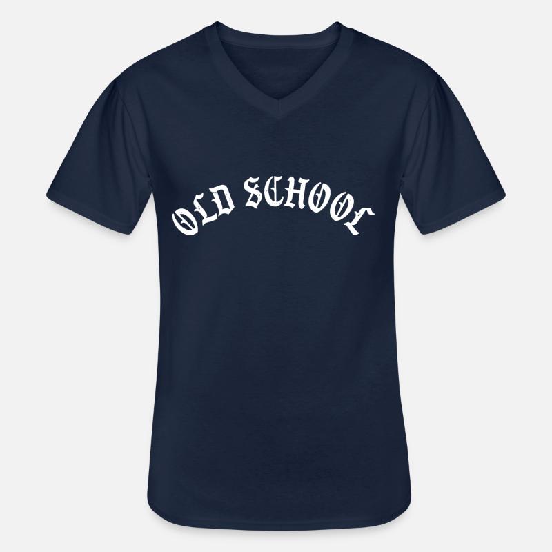 Old School - Männer-T-Shirt mit V-Ausschnitt - Navy