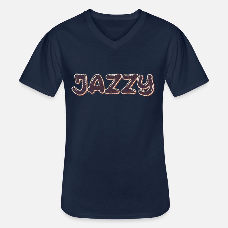 Jazz Jazzy - Männer-T-Shirt mit V-Ausschnitt - Navy