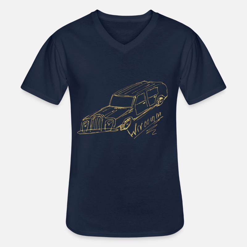 wrrroommm for black - Männer-T-Shirt mit V-Ausschnitt - Navy