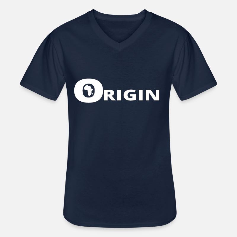 HERKUNFT AFRIKA - Männer-T-Shirt mit V-Ausschnitt - Navy
