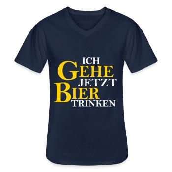 Bier Trinken Biertrinker Bierliebhaber Party - Männer-T-Shirt mit V-Ausschnitt - Navy - Vorne - AI Model Male 178 dark (178cm)