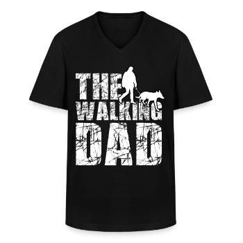 The walking dad - T-shirt col V Homme - noir - Devant - AI Model Male 178 dark (178cm)