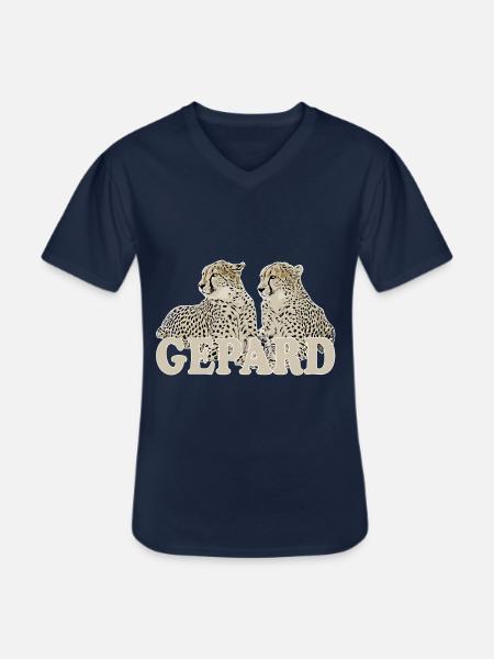 cheetah - Men's V-Neck T-Shirt - navy