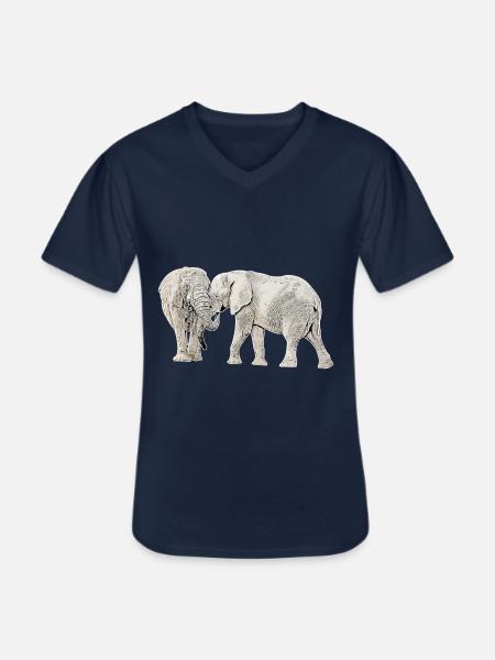 l'éléphant - T-shirt col V Homme - marine