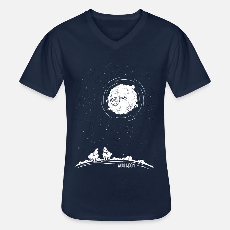 Wool Moon - Männer-T-Shirt mit V-Ausschnitt - Navy