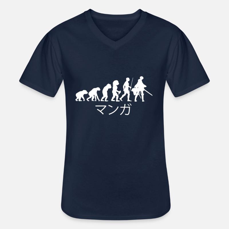 Anime evolution - Men's V-Neck T-Shirt - navy