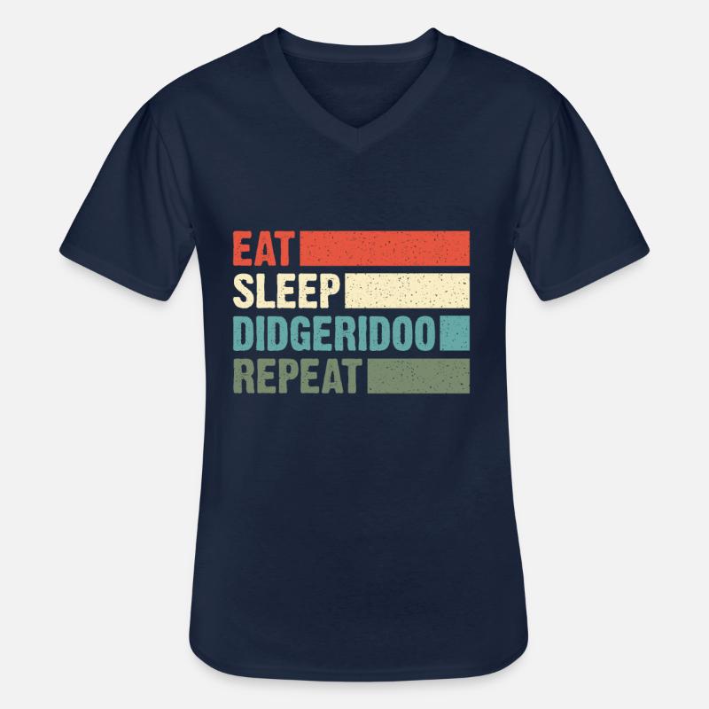 Didgeridoo Eat sleep repeat - Männer-T-Shirt mit V-Ausschnitt - Navy