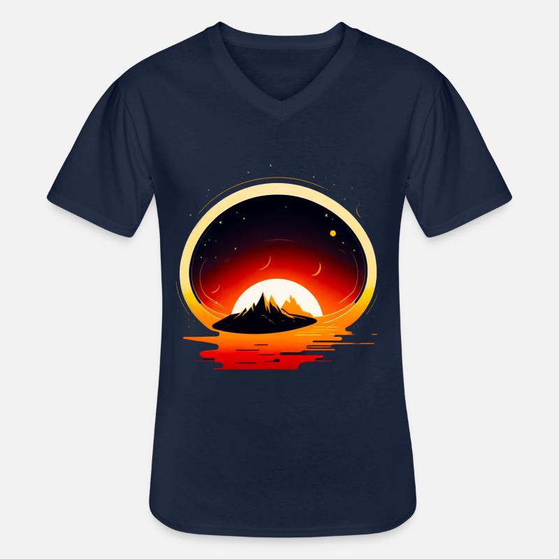 Space View / Mars - Männer-T-Shirt mit V-Ausschnitt - Navy