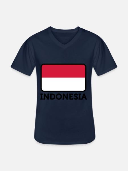 National flag of Indonesia - Men's V-Neck T-Shirt - navy