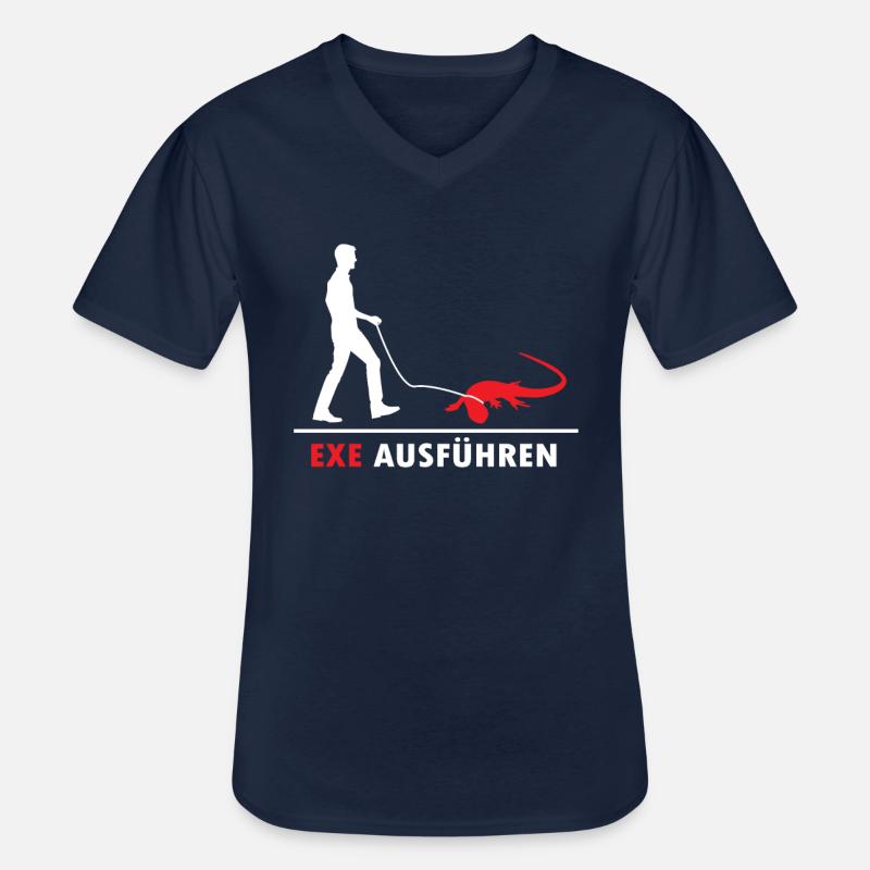 Admin Exe Ausführen - Männer-T-Shirt mit V-Ausschnitt - Navy