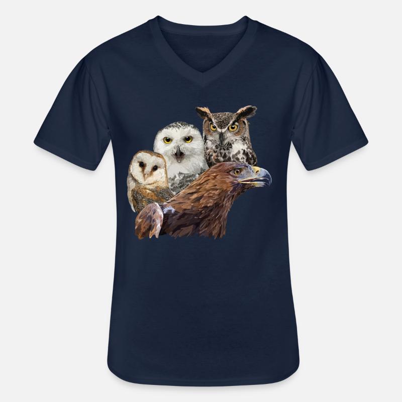 Adler und Eulen - Männer-T-Shirt mit V-Ausschnitt - Navy