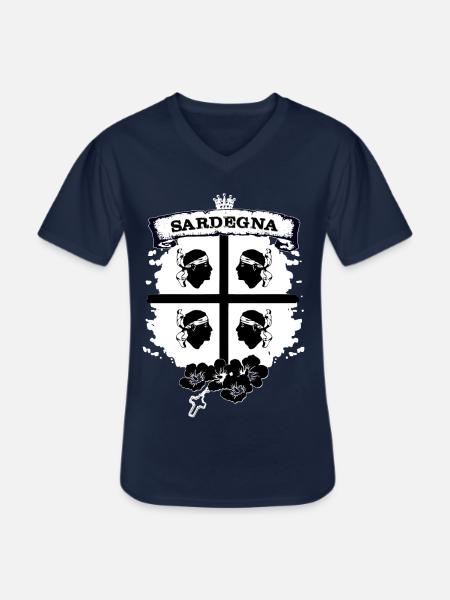 Sardegna - Men's V-Neck T-Shirt - navy