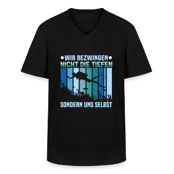 Instructeur de conception de plongée sous-marine Snorkeling - T-shirt col V Homme - noir - Devant - AI Model Male 178 dark (178cm)