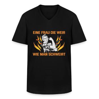 Conception de spruch de soudeur pour les métallurgistes - T-shirt col V Homme - noir - Devant - AI Model Male 178 dark (178cm)