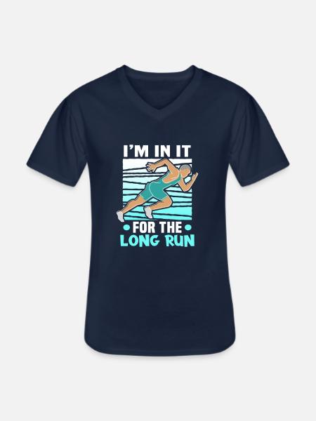 Running Marathon Runner Running - Men's V-Neck T-Shirt - navy