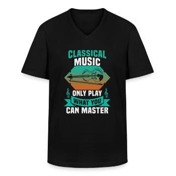 Classical Music Orchestra Musicians - Men's V-Neck T-Shirt - black - Front - AI Model Male 178 dark (178cm)