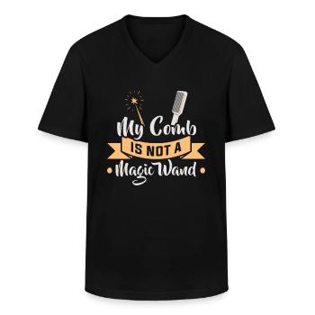 Friseurin Barber Frisörin Friseursalon - Männer-T-Shirt mit V-Ausschnitt - Schwarz - Vorne - AI Model Male 178 dark (178cm)