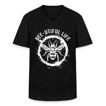Amoureux des abeilles Apiculteurs Amoureux de la nature Apiculteurs - T-shirt col V Homme - noir - Devant - AI Model Male 178 dark (178cm)