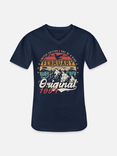 31st Birthday Gift Born In February 1994 - Men's V-Neck T-Shirt - navy